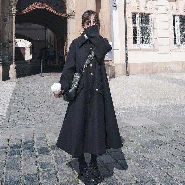 women's wool & blends cloak 2021 coat winter mid-length korean style loose british over the knee black hepburn wind woolen y168
women's wool & blends cloak 2021 coat winter mid-length korean style loose british over the knee black hepburn wind woolen y168