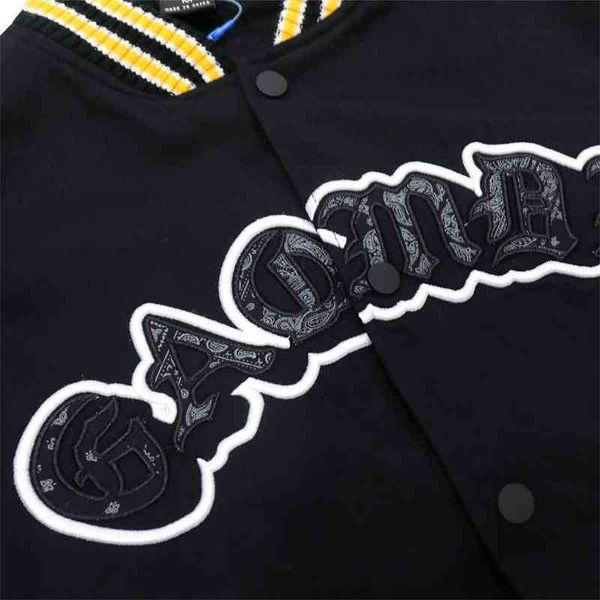 wind letter embroidered baseball suit men's ins street fashion brand loose stand collar hip hop trend jacket, Black
wind letter embroidered baseball suit men's ins street fashion brand loose stand collar hip hop trend jacket, Black
