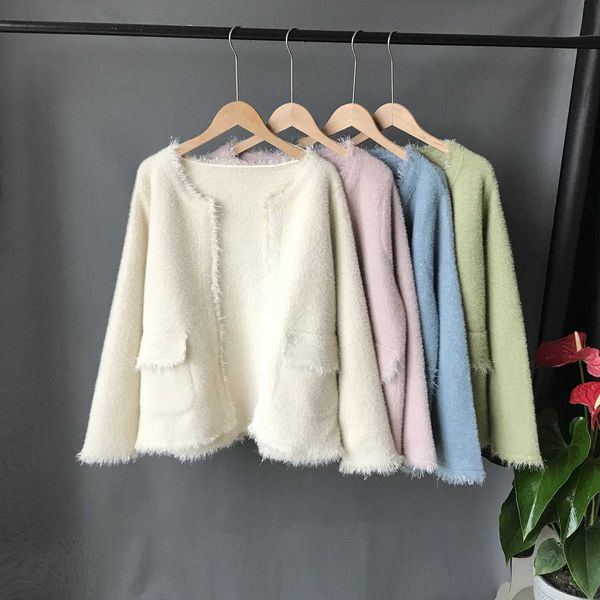 women's sweaters mink wool jacket imitated qiu dong han edition facilitating round collar female light silk sweater fashionable meshes, White;black
women's sweaters mink wool jacket imitated qiu dong han edition facilitating round collar female light silk sweater fashionable meshes, White;black