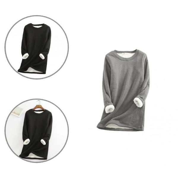 women's blouses & shirts women pullover solid color coldproof all match midi-length crew neck blouse for gathering, White
women's blouses & shirts women pullover solid color coldproof all match midi-length crew neck blouse for gathering, White
