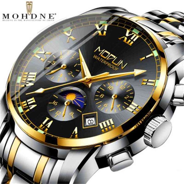 mohdne fire men automatic mechanical watches fashion calendar moon phase multifunctional watertight wrist, Slivery;brown
mohdne fire men automatic mechanical watches fashion calendar moon phase multifunctional watertight wrist, Slivery;brown