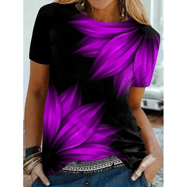 Purple Leaf Women is Fashion Words 3D Printing Short Slim T-shirt Summer Casual Round Neck Short Top Short Sleeve T-shirt, White
Purple Leaf Women is Fashion Words 3D Printing Short Slim T-shirt Summer Casual Round Neck Short Top Short Sleeve T-shirt, White