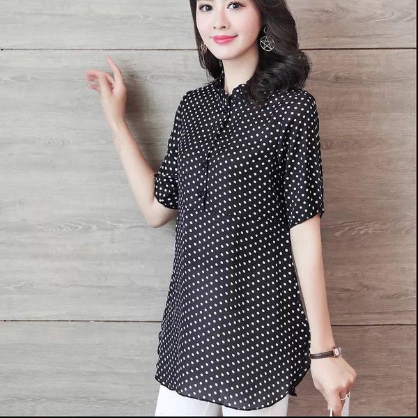 women womens shirt spring summer style blouses shirts lady casual stand collar short sleeve polka dot printed blusas df3733, White
women womens shirt spring summer style blouses shirts lady casual stand collar short sleeve polka dot printed blusas df3733, White