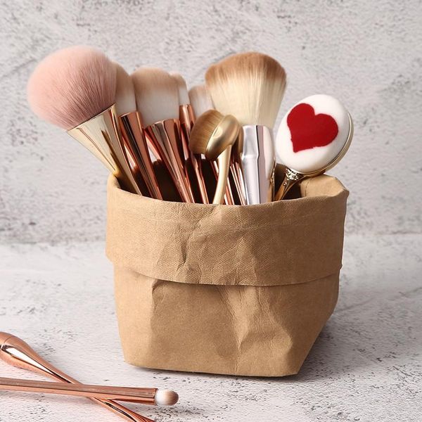 women's cosmetic bag washable kraft paper makeup organizer bags eco friendly non-toxic reusable storage baskets table boxes & bins
women's cosmetic bag washable kraft paper makeup organizer bags eco friendly non-toxic reusable storage baskets table boxes & bins