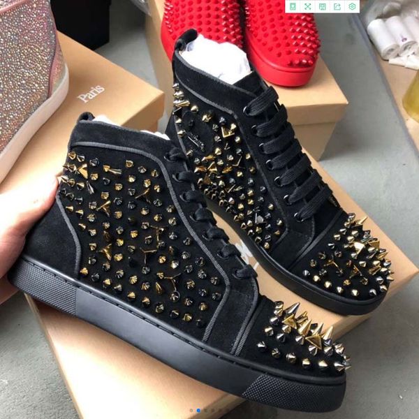 luxury sneakers men women designer shoes rubber trainers crystal high loasers soles head layer cowhide yellow pink with box, Black
luxury sneakers men women designer shoes rubber trainers crystal high loasers soles head layer cowhide yellow pink with box, Black