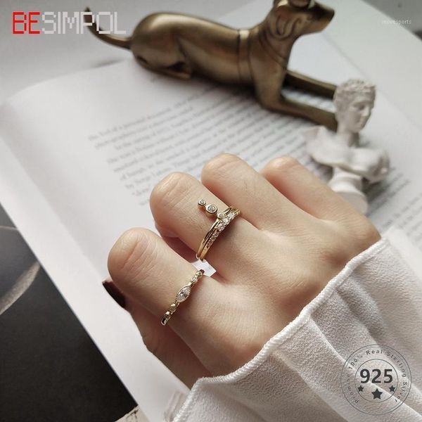 cluster rings besimpol 925 sterling silver trendy forefinger zircon fashion open adjustable ring for women fine jewelry gift1, Golden;silver
cluster rings besimpol 925 sterling silver trendy forefinger zircon fashion open adjustable ring for women fine jewelry gift1, Golden;silver