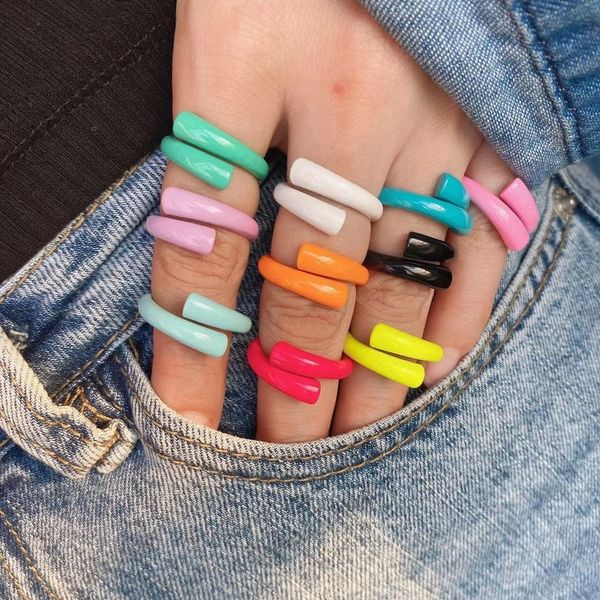 10pcs 2021 summer colorful jewelry neon enamel open adjust band finger ring for women, Silver
10pcs 2021 summer colorful jewelry neon enamel open adjust band finger ring for women, Silver