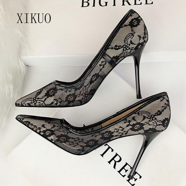 dress shoes xikuo 20211 fashion high heels women's stiletto shallow mouth pointed toe mesh hollow lace single, Black
dress shoes xikuo 20211 fashion high heels women's stiletto shallow mouth pointed toe mesh hollow lace single, Black