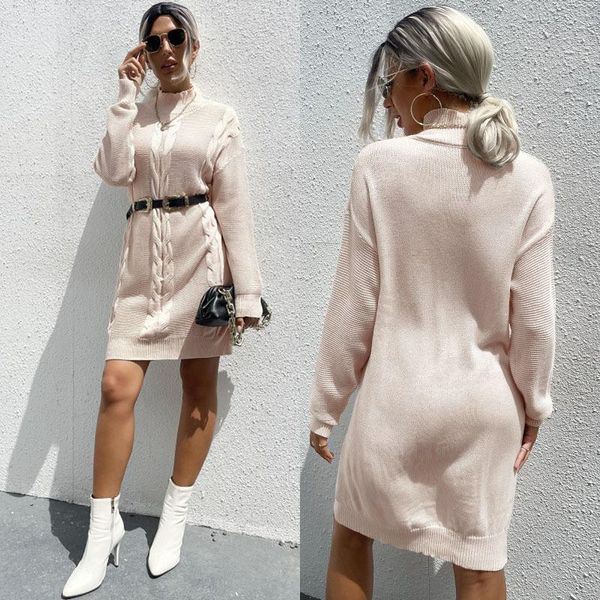 casual dresses 2021 autumn and winter long solid color half high neck sleeve sweater dress, Black;gray
casual dresses 2021 autumn and winter long solid color half high neck sleeve sweater dress, Black;gray