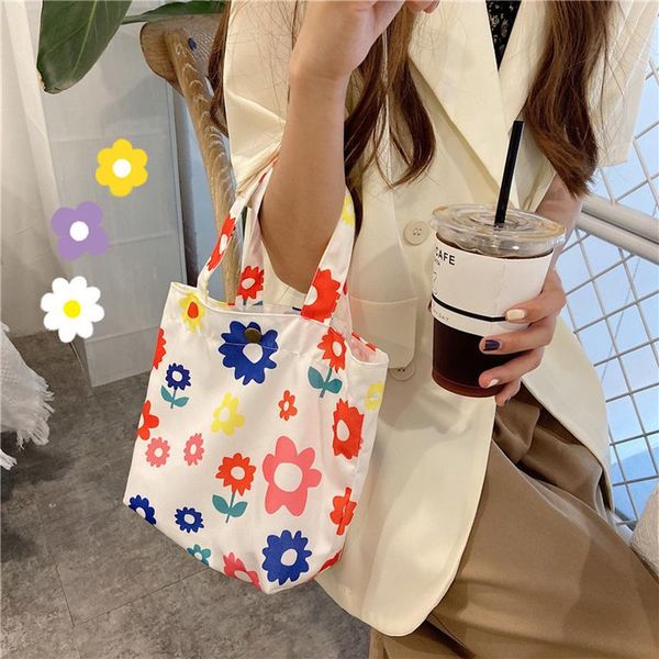 cross body corduroy mini totes bag cute daisy printing handbag