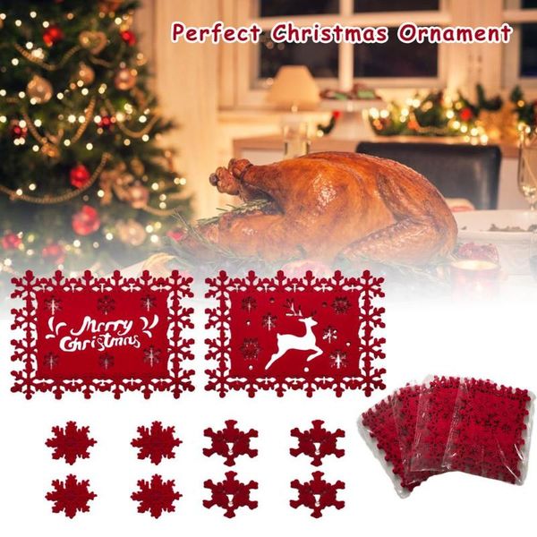 mats & pads 4pcs merry christmas placemat / snowflake elk hollow felt table decoration for home party decor
mats & pads 4pcs merry christmas placemat / snowflake elk hollow felt table decoration for home party decor