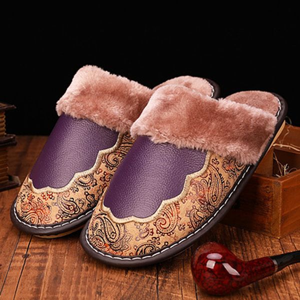 Winter fluffy slippers for men Leather Slippers home sewing embroidery waterproof Indoor shoes Memory foam male soft slippers, Violet
Winter fluffy slippers for men Leather Slippers home sewing embroidery waterproof Indoor shoes Memory foam male soft slippers, Violet