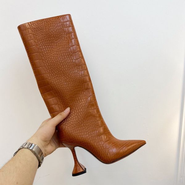 women's knee high fashion luxury winter long shoes woman designer party brand footwear, Red;white
women's knee high fashion luxury winter long shoes woman designer party brand footwear, Red;white