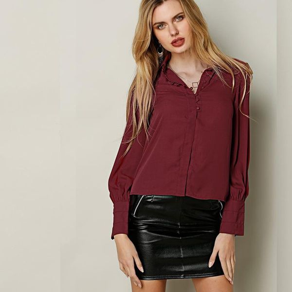 women's blouses & shirts chiffon blouse 2021 autumn casual loose women buttoned cuff long lantern sleeves turn-down collar blusas femi, White
women's blouses & shirts chiffon blouse 2021 autumn casual loose women buttoned cuff long lantern sleeves turn-down collar blusas femi, White