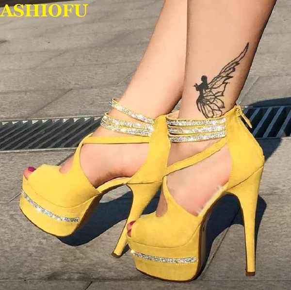 handmade ladies real-pos sandals cross-straps crystal party prom shoes platform club evening fashion, Black
handmade ladies real-pos sandals cross-straps crystal party prom shoes platform club evening fashion, Black