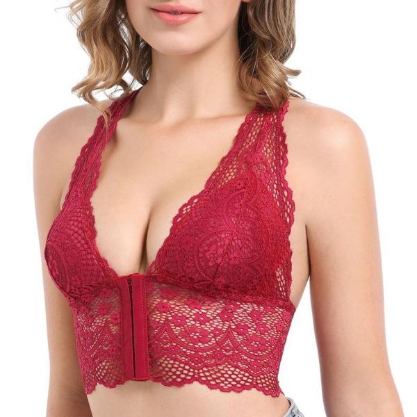 bras women lace trim front closure bra adjustable extra-elastic breathable casual brassiere, Red;black
bras women lace trim front closure bra adjustable extra-elastic breathable casual brassiere, Red;black