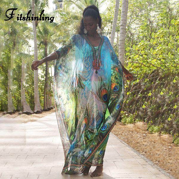 fitshinling peaco print beach cover-up transparent batwing sleeve oversized long dress women swimwear holiday green robe
fitshinling peaco print beach cover-up transparent batwing sleeve oversized long dress women swimwear holiday green robe