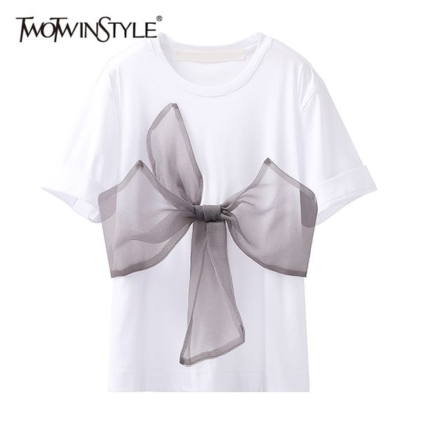 casual patchwork mesh bowknot for women o neck short sleeve korean white t shirts female fashion clothes 210524
casual patchwork mesh bowknot for women o neck short sleeve korean white t shirts female fashion clothes 210524