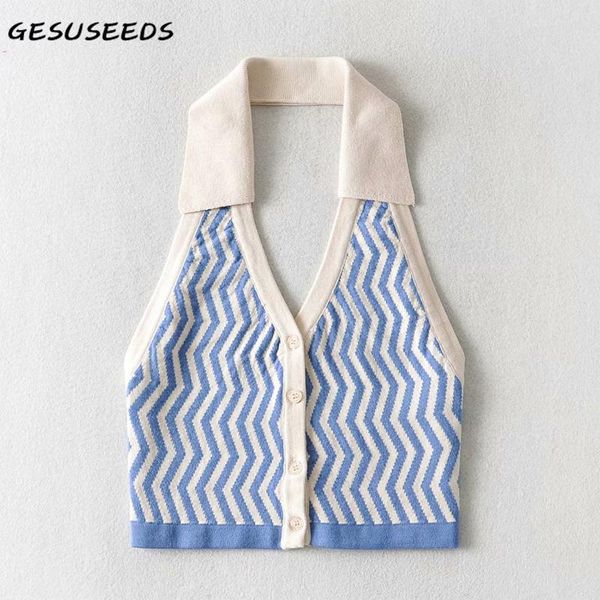 women's tanks & camis crop women 2021 halter summer turn down collar tank knitted backless cropped korean button up wave, White
women's tanks & camis crop women 2021 halter summer turn down collar tank knitted backless cropped korean button up wave, White