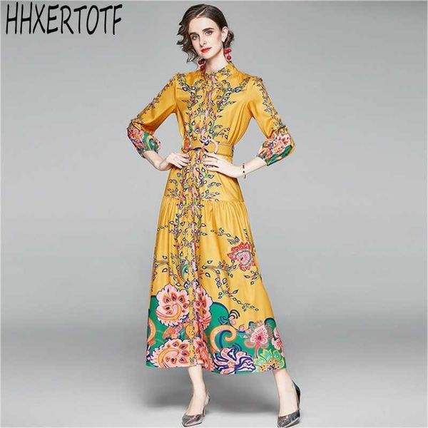 autumn fashion floral print women vintage maxi dress runway long sleeve belt 210531, Black;gray
autumn fashion floral print women vintage maxi dress runway long sleeve belt 210531, Black;gray