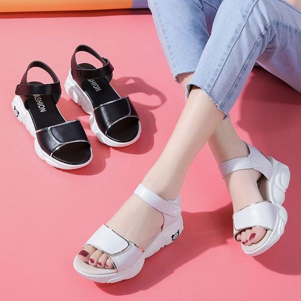 dress shoes tide wedge height increasing versatile women's sandals rome solid color hard-wearing & anti-skid soft female, Black
dress shoes tide wedge height increasing versatile women's sandals rome solid color hard-wearing & anti-skid soft female, Black