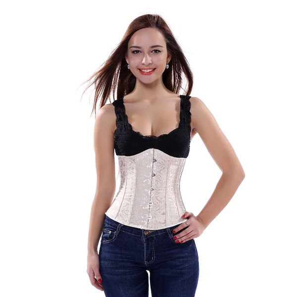 womens floral lace up boned underbust corset bustier lingerie bodyshaper plus size s-6xl with g-string waist trainer, Black;white
womens floral lace up boned underbust corset bustier lingerie bodyshaper plus size s-6xl with g-string waist trainer, Black;white