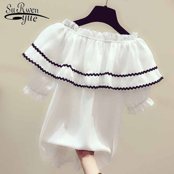 blusas femininas elegante blouses women summer short sleeve chiffon blouse shirts slash neck off shoulder 5148 50 210508, White
blusas femininas elegante blouses women summer short sleeve chiffon blouse shirts slash neck off shoulder 5148 50 210508, White