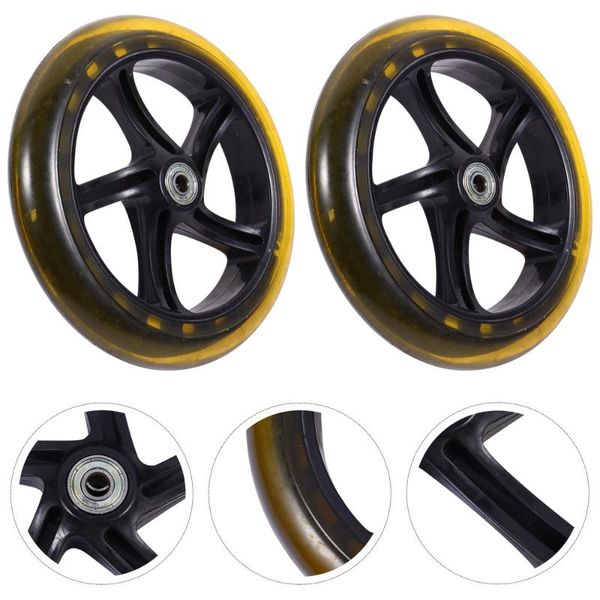 2pcs mute scooter replacement wheels high elastic 180mm pu skateboarding