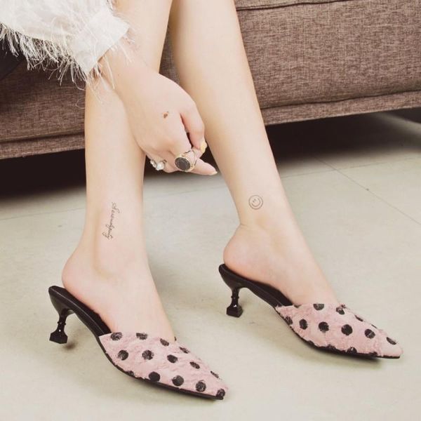 dress shoes spring and summer wild girl pointed round dots single female sandals small fresh high heel solid color y21-52, Black
dress shoes spring and summer wild girl pointed round dots single female sandals small fresh high heel solid color y21-52, Black