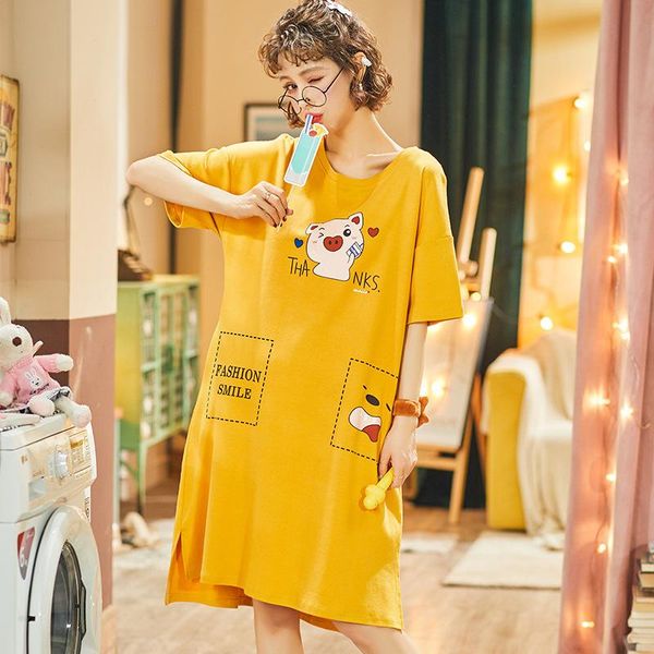 women's sleepwear 2021 summer night dress women plus size nightgown cartoon sleepshirts short-sleeves nightie nightdress cotton homewea, Black;red
women's sleepwear 2021 summer night dress women plus size nightgown cartoon sleepshirts short-sleeves nightie nightdress cotton homewea, Black;red