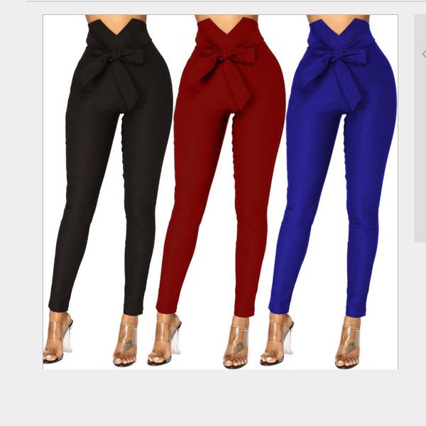 women's pants & capris 2021 fashion women high waist casual ladies solid color bowknot slim skinny bandage elastic pencil trousers, Black;white
women's pants & capris 2021 fashion women high waist casual ladies solid color bowknot slim skinny bandage elastic pencil trousers, Black;white