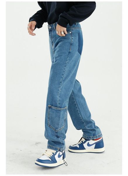 men back pocket side vintage loose casual wide leg straight denim pants male japan korea streetwear hip hop jeans men's, Black
men back pocket side vintage loose casual wide leg straight denim pants male japan korea streetwear hip hop jeans men's, Black