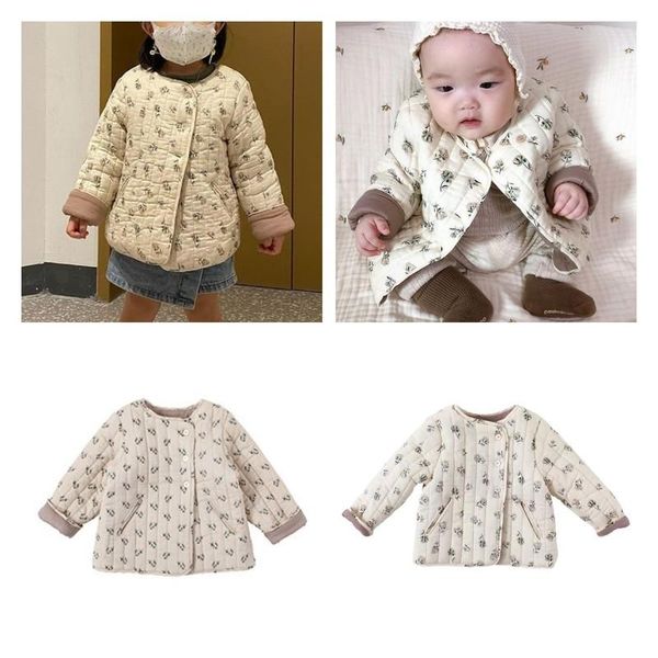 down coat children's cotton jacket ins style girls simple and elegant printing all-match single-breasted, Blue;gray
down coat children's cotton jacket ins style girls simple and elegant printing all-match single-breasted, Blue;gray