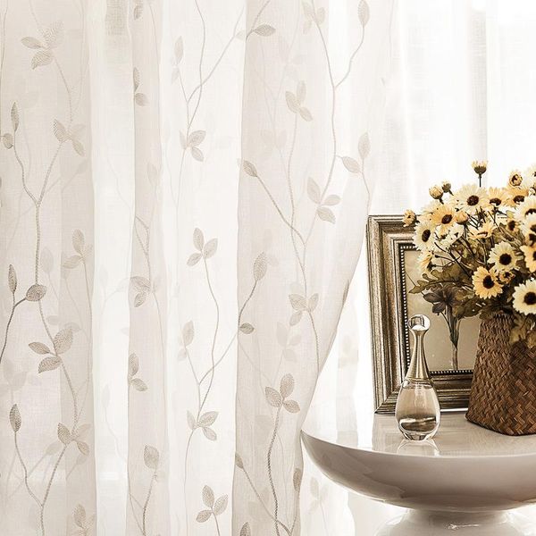 fine idyllic embroidered yarn curtain high-grade balcony white green leaves & drapes
fine idyllic embroidered yarn curtain high-grade balcony white green leaves & drapes