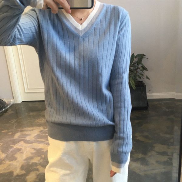 women's sweaters autumn knitted sweater fashion long sleeve with striped v-neck cleavage women sweaters knit jumper ladies bowa, White;black
women's sweaters autumn knitted sweater fashion long sleeve with striped v-neck cleavage women sweaters knit jumper ladies bowa, White;black