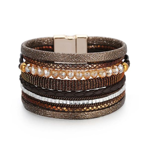 bangle fashion glass bracelet leather charm bracelets for women luxury wedding statement jewelry wholesale drop, Black
bangle fashion glass bracelet leather charm bracelets for women luxury wedding statement jewelry wholesale drop, Black