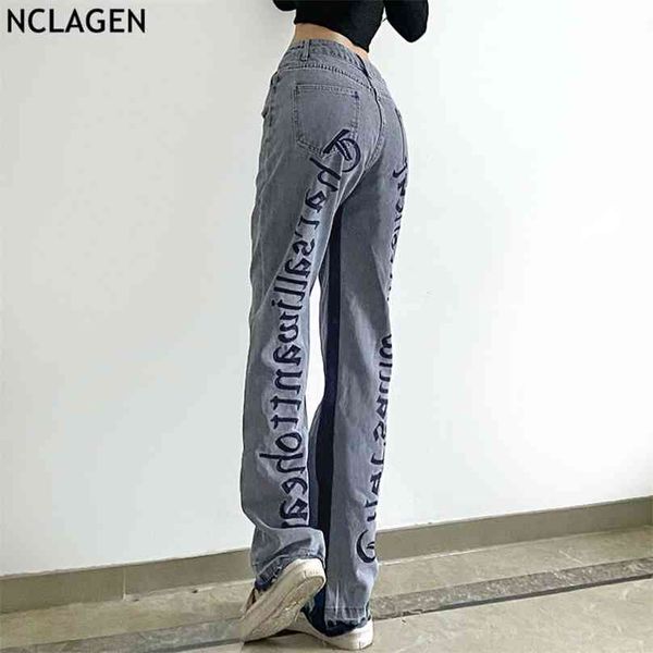nclagen gothic letter embroidery empire waist casual panelled color jeans for women hip hop vintage chic washed denim pants 210922, Blue
nclagen gothic letter embroidery empire waist casual panelled color jeans for women hip hop vintage chic washed denim pants 210922, Blue
