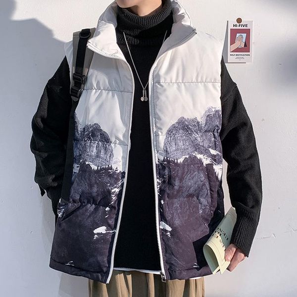 men's vests autumn fashion snow mountain printed mens sleeveless jacket vest stand collar thermal soft casual zipper thicken waistcoat, Black;white
men's vests autumn fashion snow mountain printed mens sleeveless jacket vest stand collar thermal soft casual zipper thicken waistcoat, Black;white