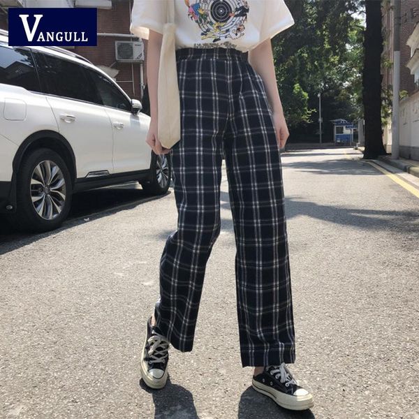 women's pants & capris vangull women plaid retro pockets elastic waist korean style all-match womens spring long trousers straight leis, Black;white
women's pants & capris vangull women plaid retro pockets elastic waist korean style all-match womens spring long trousers straight leis, Black;white