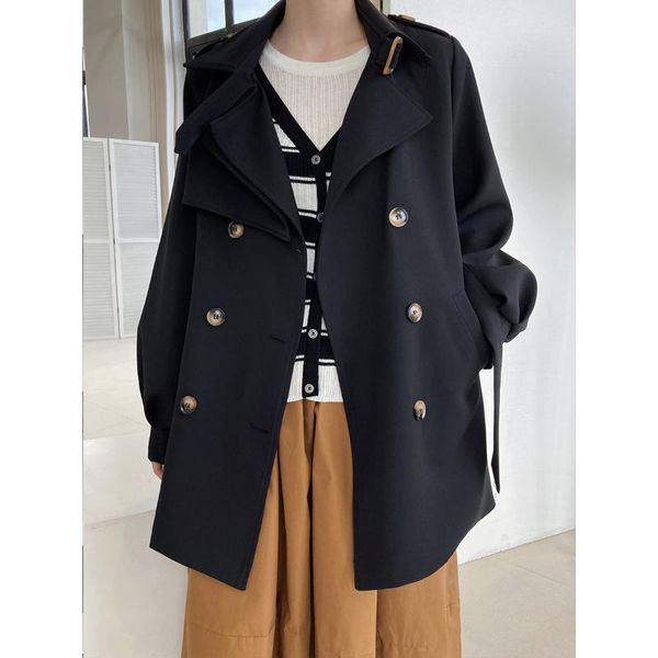 women's trench coats 955 autumn women coat korean fashion solid color simple lantern sleeve turndown collar streetwear short windbreake, Tan;black
women's trench coats 955 autumn women coat korean fashion solid color simple lantern sleeve turndown collar streetwear short windbreake, Tan;black