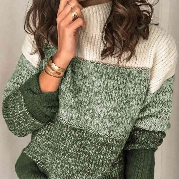 color-block colorful striped sweater women casual sweaters autumn winter turtleneck knitwear loose pullovers jumper pull femme 210603, White;black
color-block colorful striped sweater women casual sweaters autumn winter turtleneck knitwear loose pullovers jumper pull femme 210603, White;black