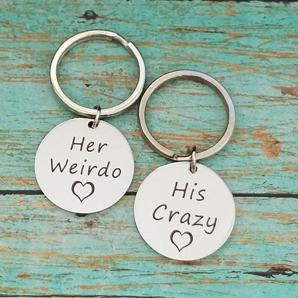 keychains his crazy her weirdo personalized keychain silver pairs circle couple key chains
keychains his crazy her weirdo personalized keychain silver pairs circle couple key chains