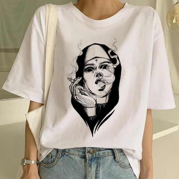 satan letter vintage gothic harajuku womens summer black horror punk short sleeve large size t shirt ins demon print, White
satan letter vintage gothic harajuku womens summer black horror punk short sleeve large size t shirt ins demon print, White