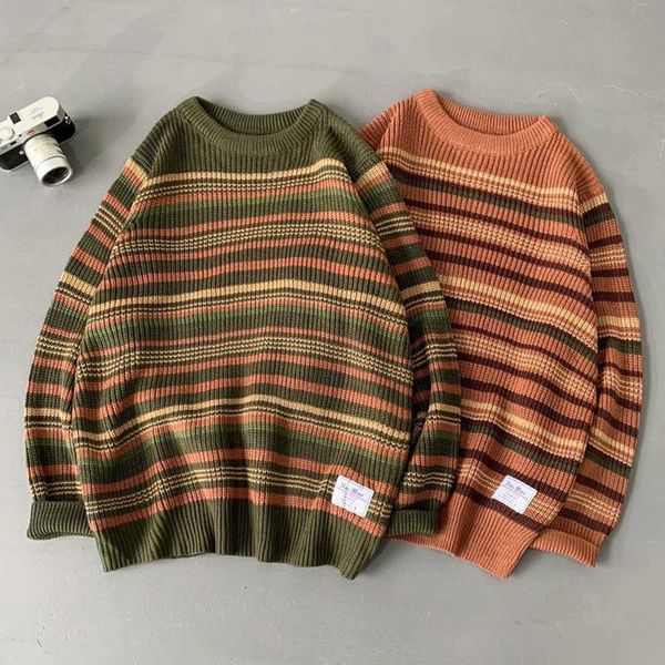 women's sweaters women men striped jumper winter vintage sweater knitted korean loose pullover contrast color casual couple 2021, White;black
women's sweaters women men striped jumper winter vintage sweater knitted korean loose pullover contrast color casual couple 2021, White;black