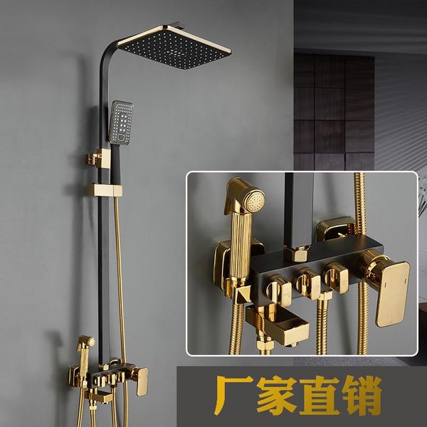 gold black thermostatic shower all copper set home four gear flower is aspersed pressurization cudgel in bathroom sets
gold black thermostatic shower all copper set home four gear flower is aspersed pressurization cudgel in bathroom sets