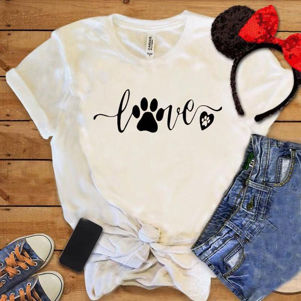 women's t-shirt love shirt dog lover tee funny valentine's day couple vacation animal claw female short sleeve, White
women's t-shirt love shirt dog lover tee funny valentine's day couple vacation animal claw female short sleeve, White