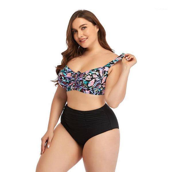 plus size 4xl bikini set swimwear 2021 women floral print swimsuit push up bathing suit high waist beachwear biquini women's, White;black
plus size 4xl bikini set swimwear 2021 women floral print swimsuit push up bathing suit high waist beachwear biquini women's, White;black