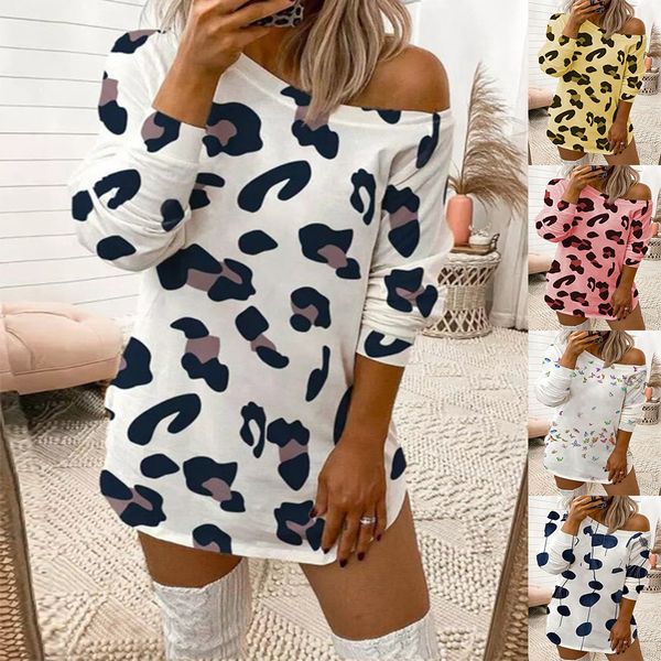 2021 summer new independent station european and american women's leopard print off shoulder long sleeve t-shirt dress, Black;gray
2021 summer new independent station european and american women's leopard print off shoulder long sleeve t-shirt dress, Black;gray