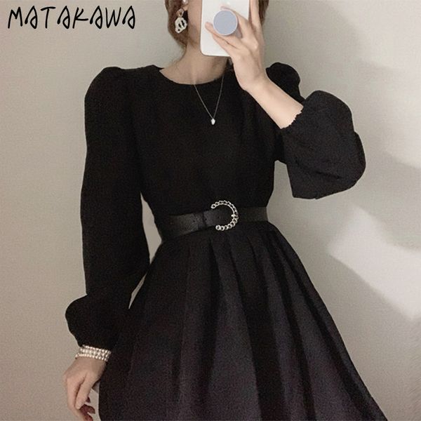 matakawa temperament round neck femme robe pleated waist dress puff sleeve long woman dress korea chic elegant vestido 210513, Black;gray
matakawa temperament round neck femme robe pleated waist dress puff sleeve long woman dress korea chic elegant vestido 210513, Black;gray