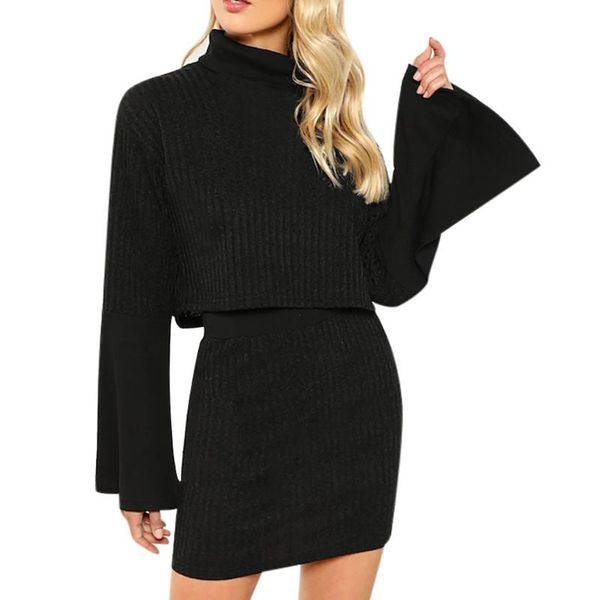 skirts slim skirt set fashion womens turtleneck color long sleeve knitting solid casual falda delgada de cuello alto, Black
skirts slim skirt set fashion womens turtleneck color long sleeve knitting solid casual falda delgada de cuello alto, Black